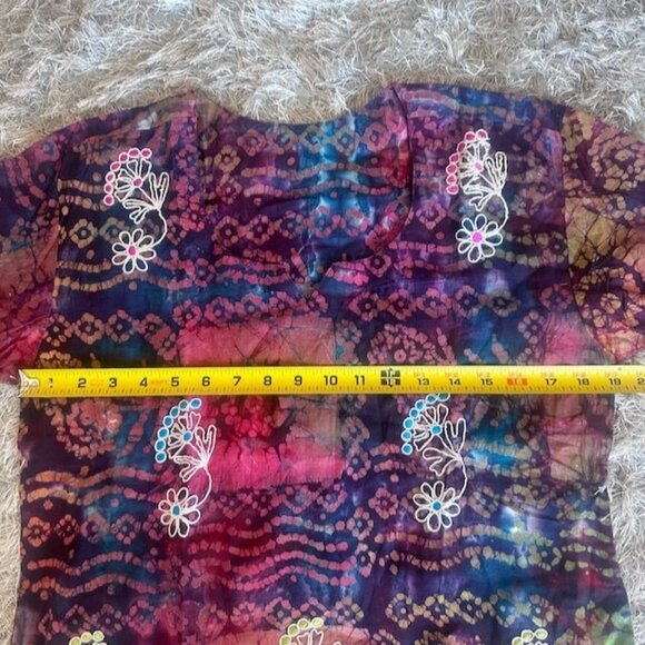 Unique Handmade Bohemian Patchwork Floral Embroidered Long Sleeve Top - Women’s - Picture 4 of 7